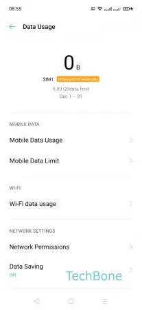 Data limit -  Tap on  Mobile Data Limit  