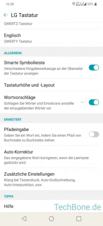 Schritt 6: Tippe auf Zusätzliche Einstellungen Dauer des Tastendrucks - Tippe auf Zusätzliche Einstellungen