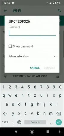 How to Connect to a Wi-Fi network -  Type in the password and confirm with  connect  