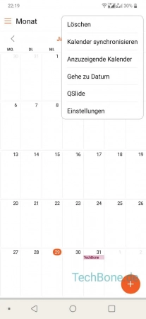 Schritt 3: Öffne die Einstellungen Wetter im Kalender - Öffne die Einstellungen