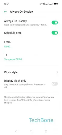 How to Customize Always On Display -  Tap on  Clock style  