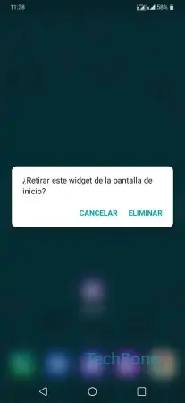 Paso 4: Presiona Eliminar Quitar barra de búsqueda de Google - Presiona Eliminar