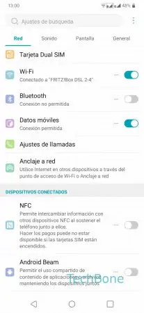 Paso 2: Presiona Tarjeta Dual SIM Itinerancia de datos / Roaming - Presiona Tarjeta Dual SIM