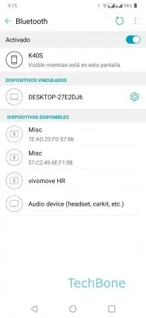 Paso 3: Abre los ajustes del dispositivo vinculado Aceptar archivos automáticamente (Bluetooth) - Abre los ajustes del dispositivo vinculado