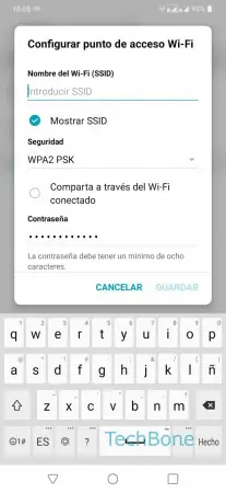 Configurar Hotspot Wi-Fi -  Ingresa el  nombre  del punto de acceso 