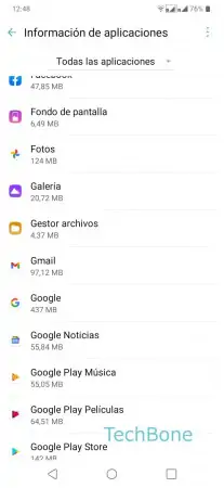 Paso 5: Selecciona una aplicación Cambiar el tono de notificación de aplicaciones individuales - Selecciona una aplicación