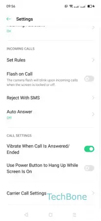 How to Turn On/Off Call barring -  Tap on  Carrier call Settings  