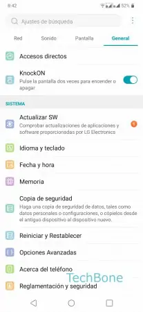 Paso 3: Presiona Idioma y teclado Tipo de teclado apaisado - Presiona Idioma y teclado