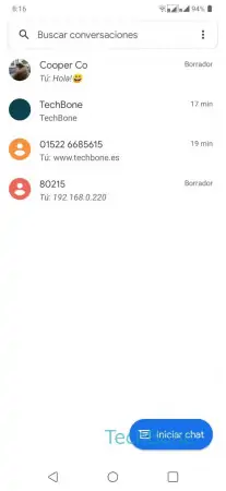 Paso 2: Abre el menú de tres puntos Descarga automática del contenido MMS - Abre el menú de tres puntos