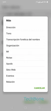 Paso 5: Presiona Eventos Añadir cumpleaños a un contacto - Presiona Eventos