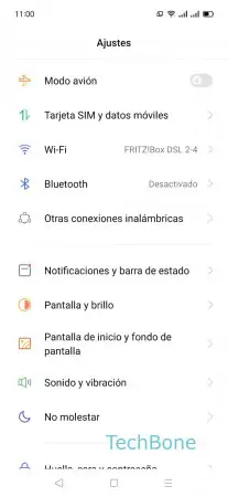 Paso 2: Presiona Tarjeta SIM y datos móviles Consulta de la SIM para llamadas - Presiona Tarjeta SIM y datos móviles