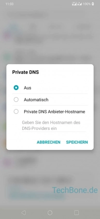 Schritt 4: Tippe auf Speichern Privates DNS - Tippe auf Speichern