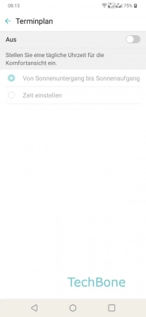 Schritt 5: Aktiviere oder deaktiviere den Terminplan Zeitplan für Blaulichtfilter - Aktiviere oder deaktiviere den Terminplan