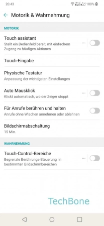 Schritt 5: Tippe auf Touch-Eingabe Ignorieren wiederholter Berührungen - Tippe auf Touch-Eingabe