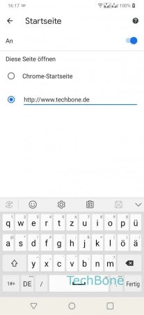 Schritt 6: Gebe die gewünschte Startseite ein Startseite - Gebe die gewünschte Startseite ein