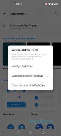 Schritt-4 Wähle Kräftige Farbtöne , Leuchtende helle Farbtöne oder Nuancierte dunkle Farbtöne Themen ändern - Wähle Kräftige Farbtöne , Leuchtende helle Farbtöne oder Nuancierte dunkle Farbtöne