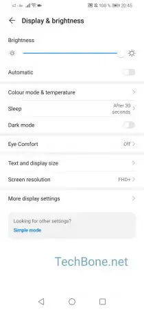Full-Screen Display -  Tap on  More display settings  