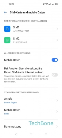 Schritt-3 Wähle eine SIM-Karte (Dual SIM) WiFi Calling ein-/ausschalten - Wähle eine SIM-Karte (Dual SIM)