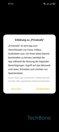 Schritt-5 Tippe auf Zustimmen und folge den Anweisungen auf dem Bildschirm Privatsafe aktivieren - Tippe auf Zustimmen und folge den Anweisungen auf dem Bildschirm
