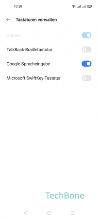 Schritt-5 Aktiviere oder deaktiviere die gewünschte Tastatur Tastatur aktivieren - Aktiviere oder deaktiviere die gewünschte Tastatur