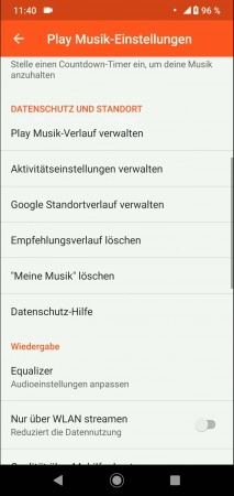Schritt 3: Aktiviere oder deaktiviere Nur über WLAN streamen Nur über WLAN streamen - Aktiviere oder deaktiviere Nur über WLAN streamen