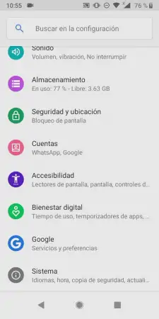 Restablecer a Configuración de fábrica -  presiona  Sistema  