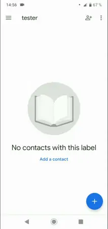 Add contact to label -  Tap on  Add a contact  