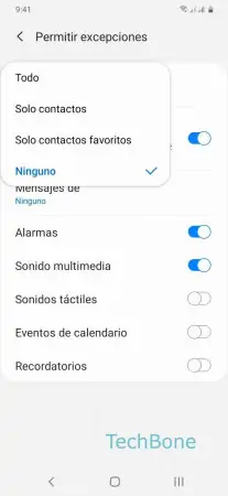 Paso 6: Selecciona Todo , Solo contactos , Solo contactos favoritos o Ninguno