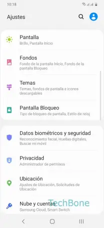 Paso 2: Presiona Pantalla Bloqueo Eliminar datos biométricos - Presiona Pantalla Bloqueo
