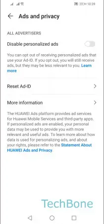 Reset advertising ID -  Tap on  Reset Ad-ID  