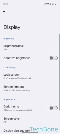 How to Adjust Brightness - Tap on  Brightness level 