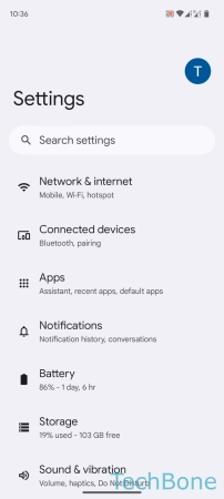 How to Turn On/Off Airplane mode - Tap on  Network & internet 