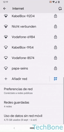 Añadir una Red Wi-Fi manualmente - Presiona  Añadir red 