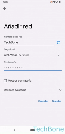 Paso 5: Ingresa los Datos correspondientes y presiona Guardar Añadir una Red Wi-Fi manualmente - Ingresa los Datos correspondientes y presiona Guardar