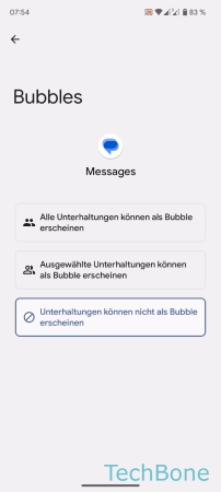 Bubbles - Aktiviere oder deaktiviere  Bubbles 