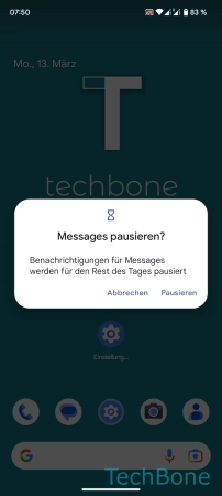 Pausieren - Bestätige mit  Pausieren 
