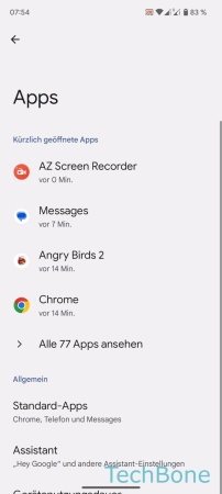 Stummschalten - Tippe auf  Alle Apps ansehen 