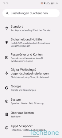 Schritt 2: Tippe auf Digital Wellbeing & Jugendschutzeinstellungen App-Timer einstellen - Tippe auf Digital Wellbeing & Jugendschutzeinstellungen