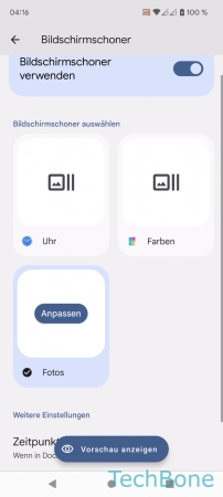 Anpassen - Wähle zwischen  Uhr ,  Farben  und  Fotos 