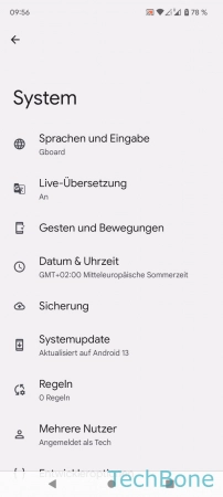 Schritt 3: Tippe auf Gesten und Bewegungen Aktivierung durch Umdrehen - Tippe auf Gesten und Bewegungen
