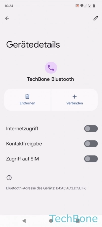Verbindung löschen - Tippe auf  Entfernen 