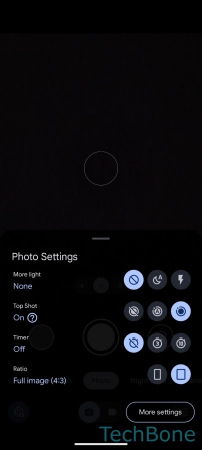How to Turn On/Off Camera Sounds - Tap on  More settings 