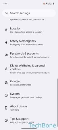 Step 2: Tap on About phone How to Change Device name - Tap on About phone