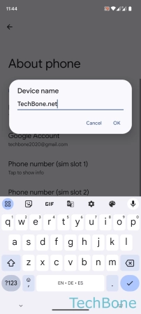 How to Change Device name - Enter a  Name  and tap on  OK 