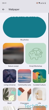 How to Change Wallpaper on Home screen - Choose a  category  or tap on  My photos 