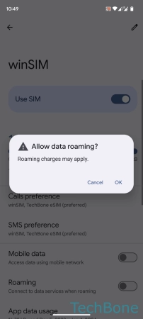 How to Turn On/Off Data roaming - Tap on  OK 