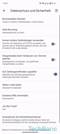 Cache - Tippe auf  Browserdaten löschen 
