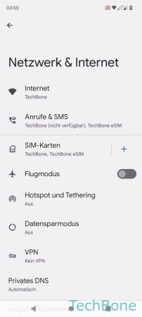 Schritt 3: Tippe auf SIM-Karten Ein-/Ausschalten - Tippe auf SIM-Karten
