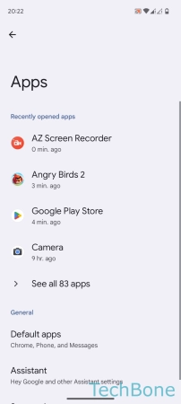 Browser - Tap on  Default apps 