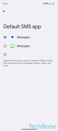 Messages - Set the  Default   SMS app 